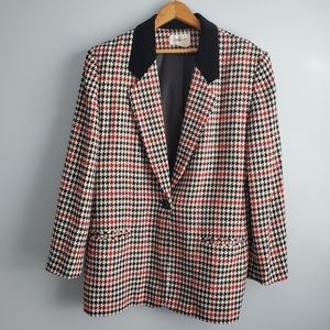 Vintage Houndstooth Blazer Worthington Fully Lined
